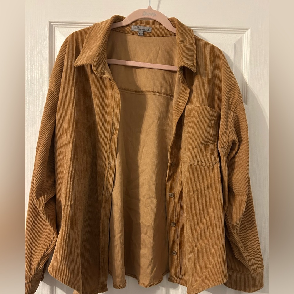 Brown Corduroy Utility Shacket